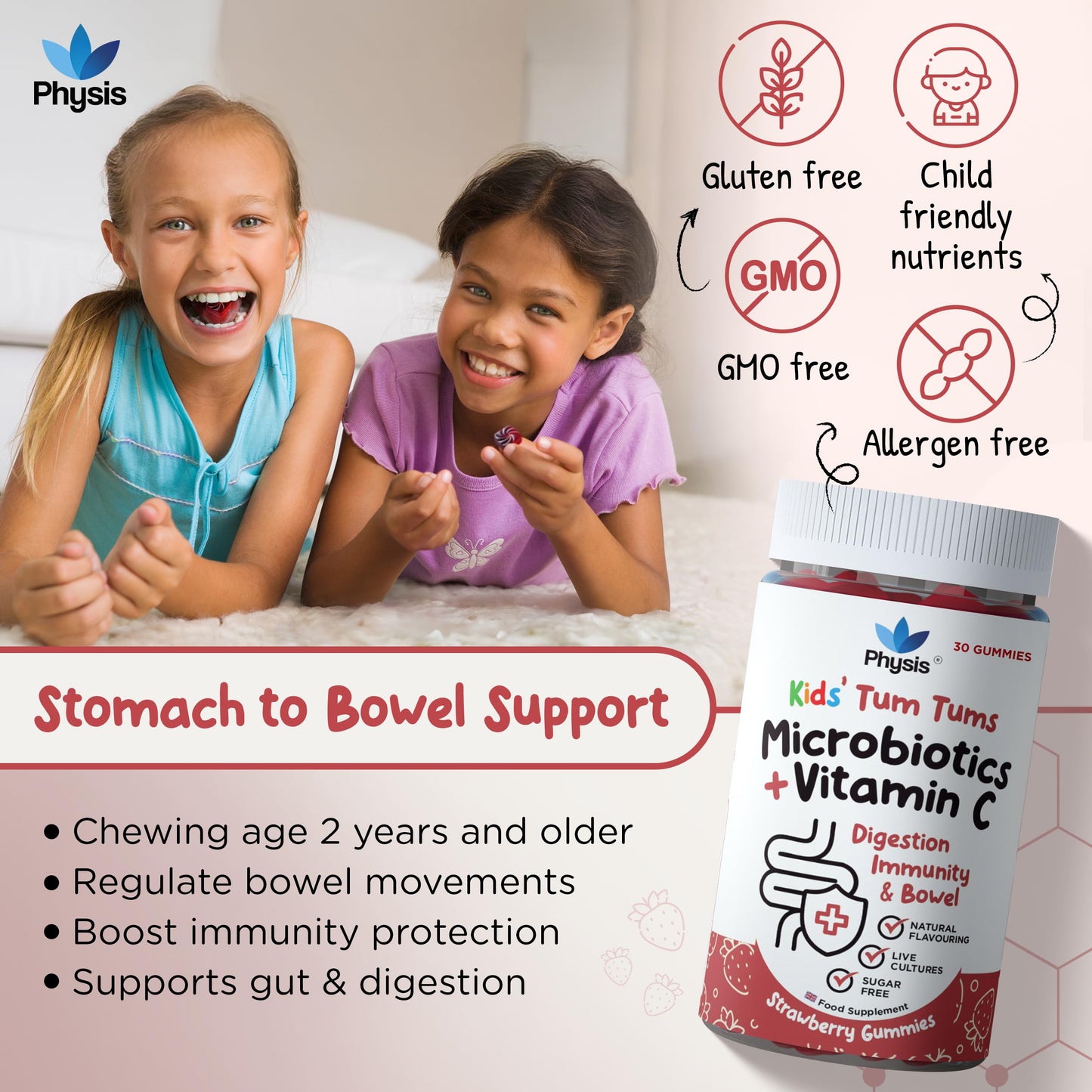 Physis Kids Multi-Biotic Gummies - Tum Tums 30 Gummies