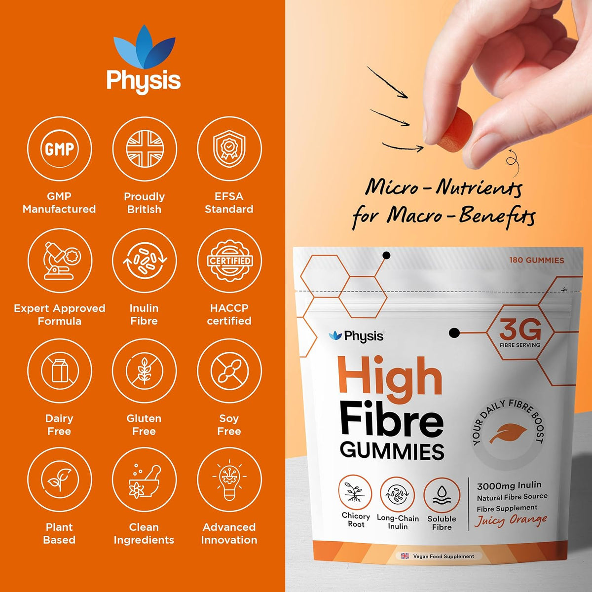 Physis Fibre Gummies 3000mg – 180 Gummies