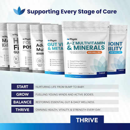 Physis A-Z Multivitamin & Minerals Age-Well 50+ – 30 Vegan Tablets