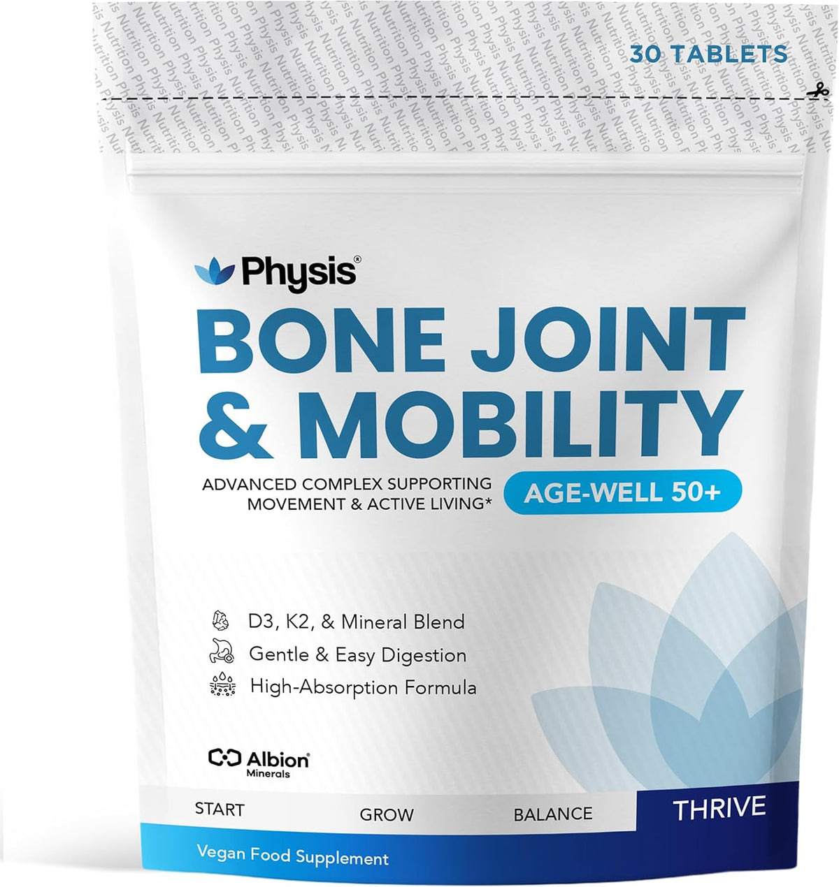 Physis Bone, Joint & Mobility Age-Well 50+ – 30 Vegan Tablets