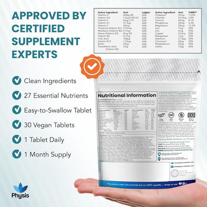 Physis A-Z Multivitamin & Minerals Age-Well 50+ – 30 Vegan Tablets