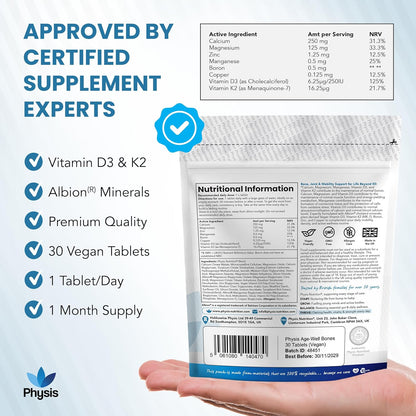 Physis Bone, Joint & Mobility Age-Well 50+ – 30 Vegan Tablets