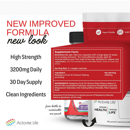 Raspberry Ketones Weight Loss Max Strength - 60 Capsules