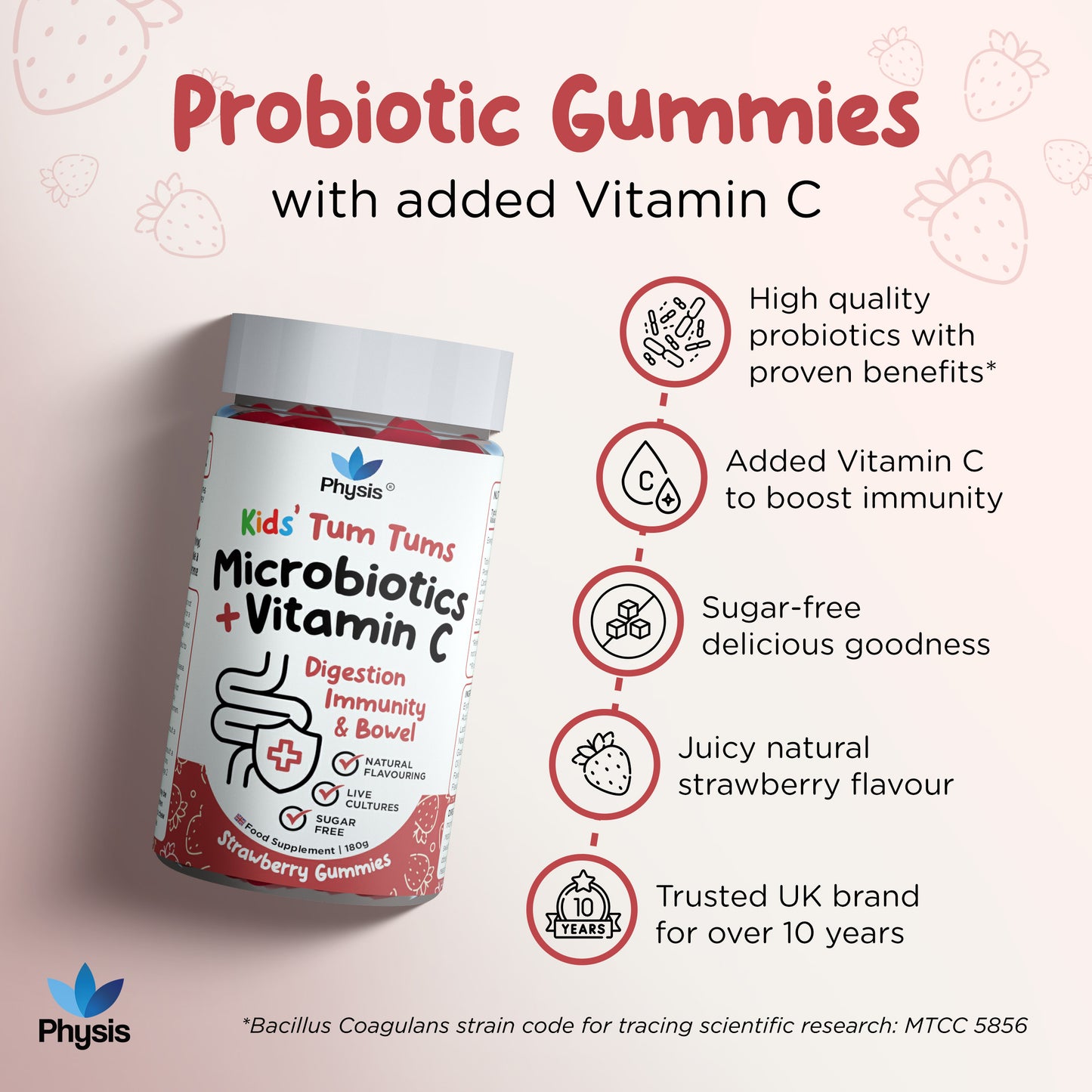 Physis Kids Multi-Biotic Gummies - Tum Tums 60