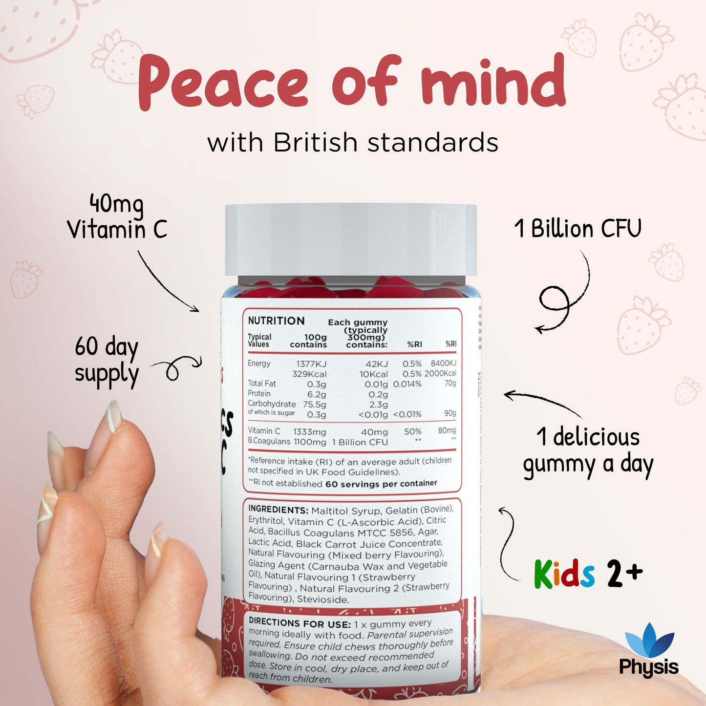 Physis Kids Multi-Biotic Gummies - Tum Tums 60