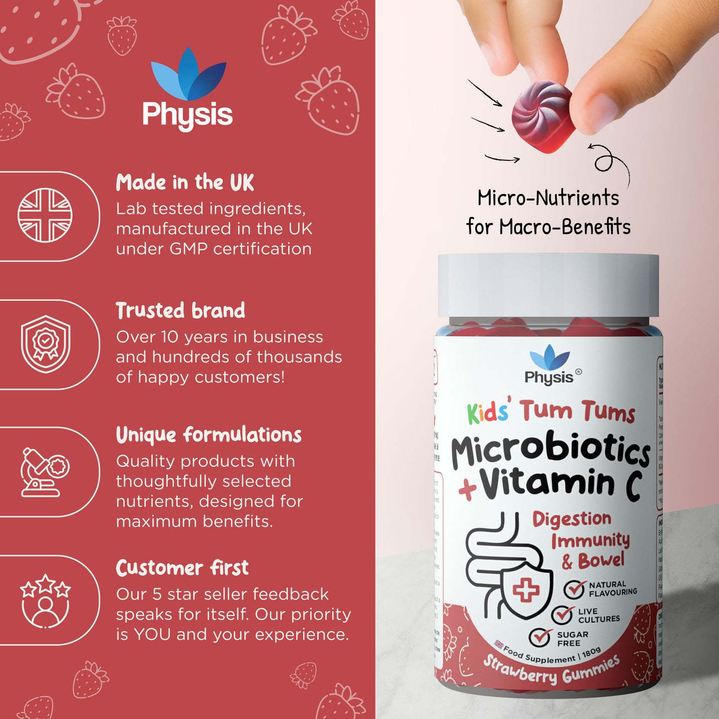 Physis Kids Multi-Biotic Gummies - Tum Tums 60