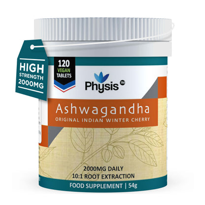 Physis Ashwagandha Tablets - High Strength 2000mg - 120 Tablets
