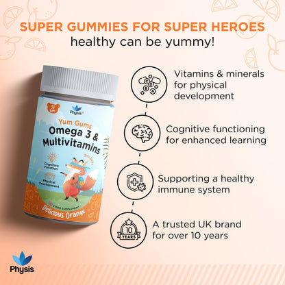 Physis Kids Multivitamin SUZI SOCKS Gummies - 30 Orange Flavour Softies
