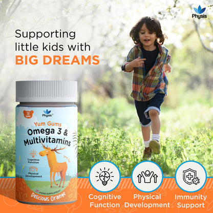 Physis Kids Multivitamin Tony Tall Gummies - 30 Orange Flavour Softies
